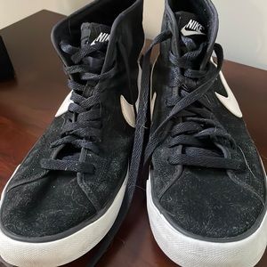 Nike Black Suede High Top Sneakers, Sz 10, Good Used Condition